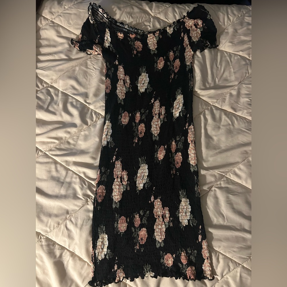 Black & Pink Floral Dress